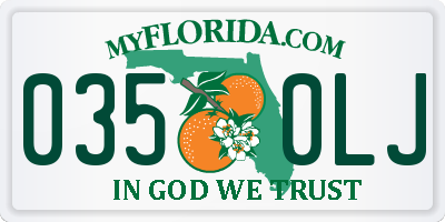 FL license plate 0350LJ
