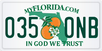 FL license plate 0350NB