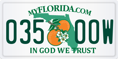 FL license plate 0350OW