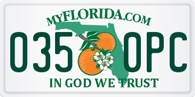FL license plate 0350PC