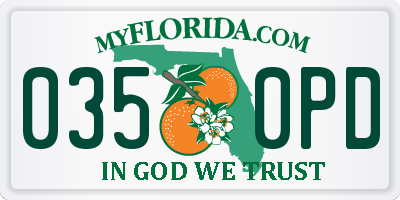FL license plate 0350PD