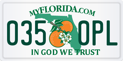 FL license plate 0350PL