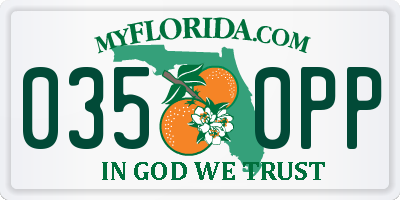 FL license plate 0350PP