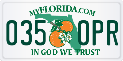 FL license plate 0350PR