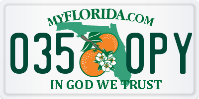 FL license plate 0350PY