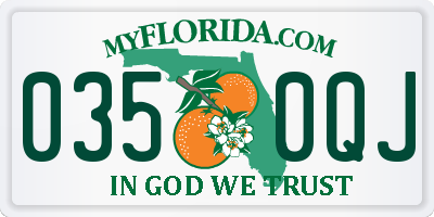 FL license plate 0350QJ