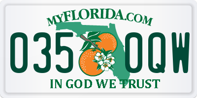 FL license plate 0350QW