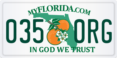 FL license plate 0350RG