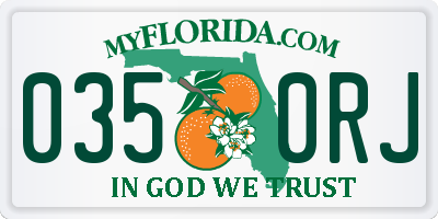 FL license plate 0350RJ