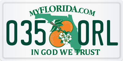 FL license plate 0350RL