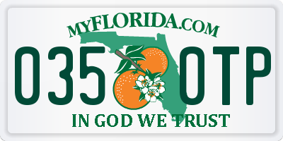 FL license plate 0350TP