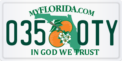 FL license plate 0350TY