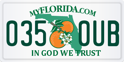 FL license plate 0350UB