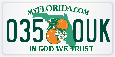 FL license plate 0350UK