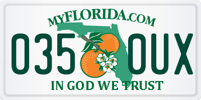 FL license plate 0350UX