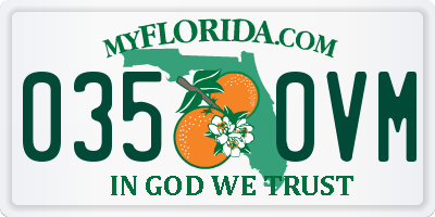 FL license plate 0350VM