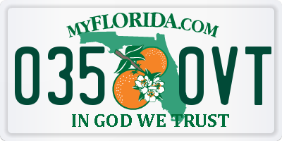 FL license plate 0350VT