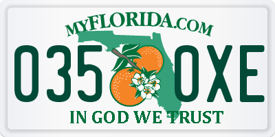 FL license plate 0350XE