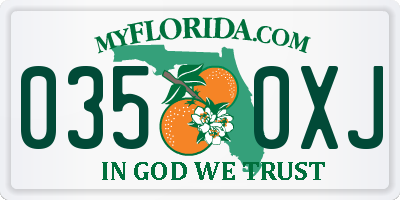 FL license plate 0350XJ