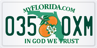 FL license plate 0350XM