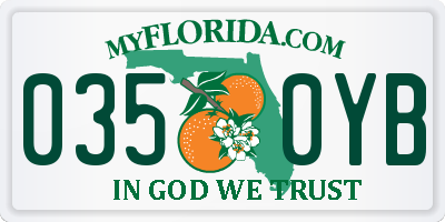 FL license plate 0350YB
