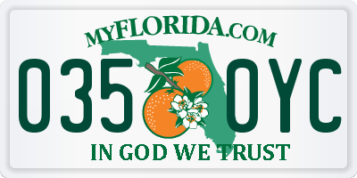 FL license plate 0350YC