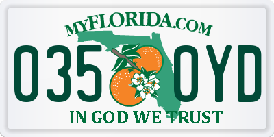 FL license plate 0350YD