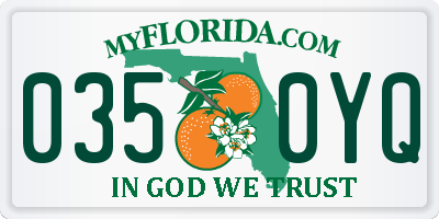 FL license plate 0350YQ