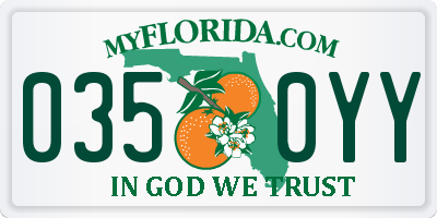 FL license plate 0350YY
