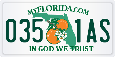 FL license plate 0351AS