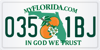 FL license plate 0351BJ