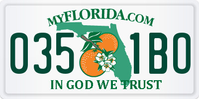 FL license plate 0351BO