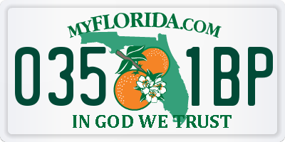FL license plate 0351BP