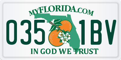 FL license plate 0351BV