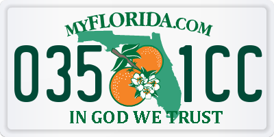 FL license plate 0351CC
