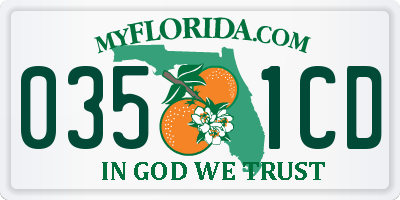 FL license plate 0351CD