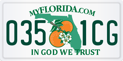FL license plate 0351CG