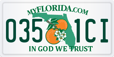 FL license plate 0351CI