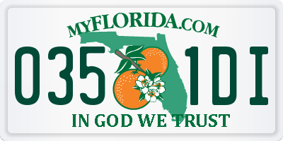 FL license plate 0351DI