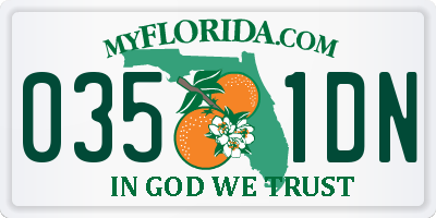 FL license plate 0351DN