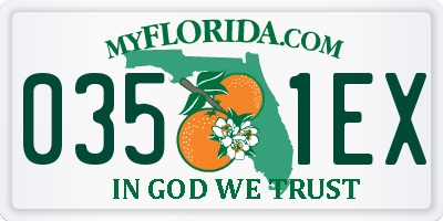 FL license plate 0351EX