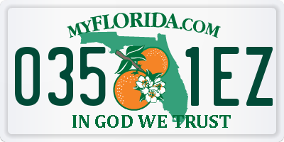 FL license plate 0351EZ