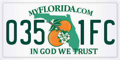 FL license plate 0351FC