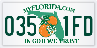 FL license plate 0351FD