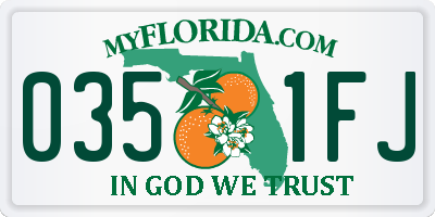 FL license plate 0351FJ