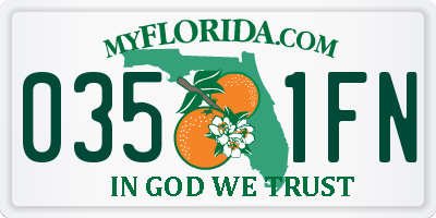 FL license plate 0351FN