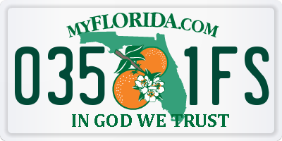 FL license plate 0351FS