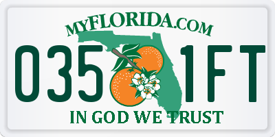 FL license plate 0351FT