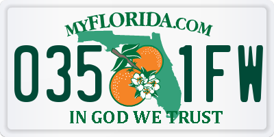 FL license plate 0351FW