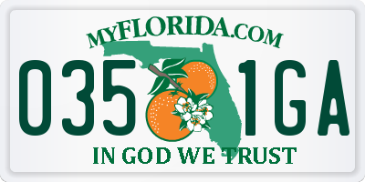 FL license plate 0351GA